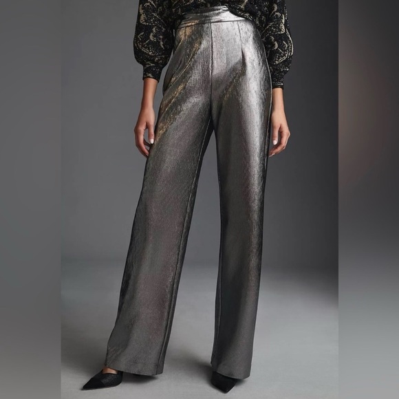 Anthropologie Pants - Anthropologie Metallic Silver Wide-Leg Women's Pants